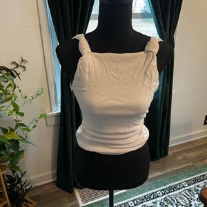 Zara Medium White Top, Zara, White Tank Top,